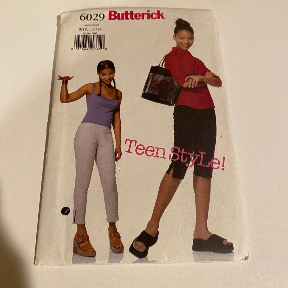 Butterick 6029‎ Teen Style Y2K Pants Pattern